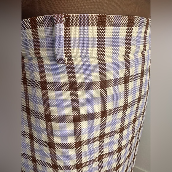 ZARA PLAID LILAC/ECRU/BROWN PENCIL SKIRT SIZE S - Picture 5 of 9
